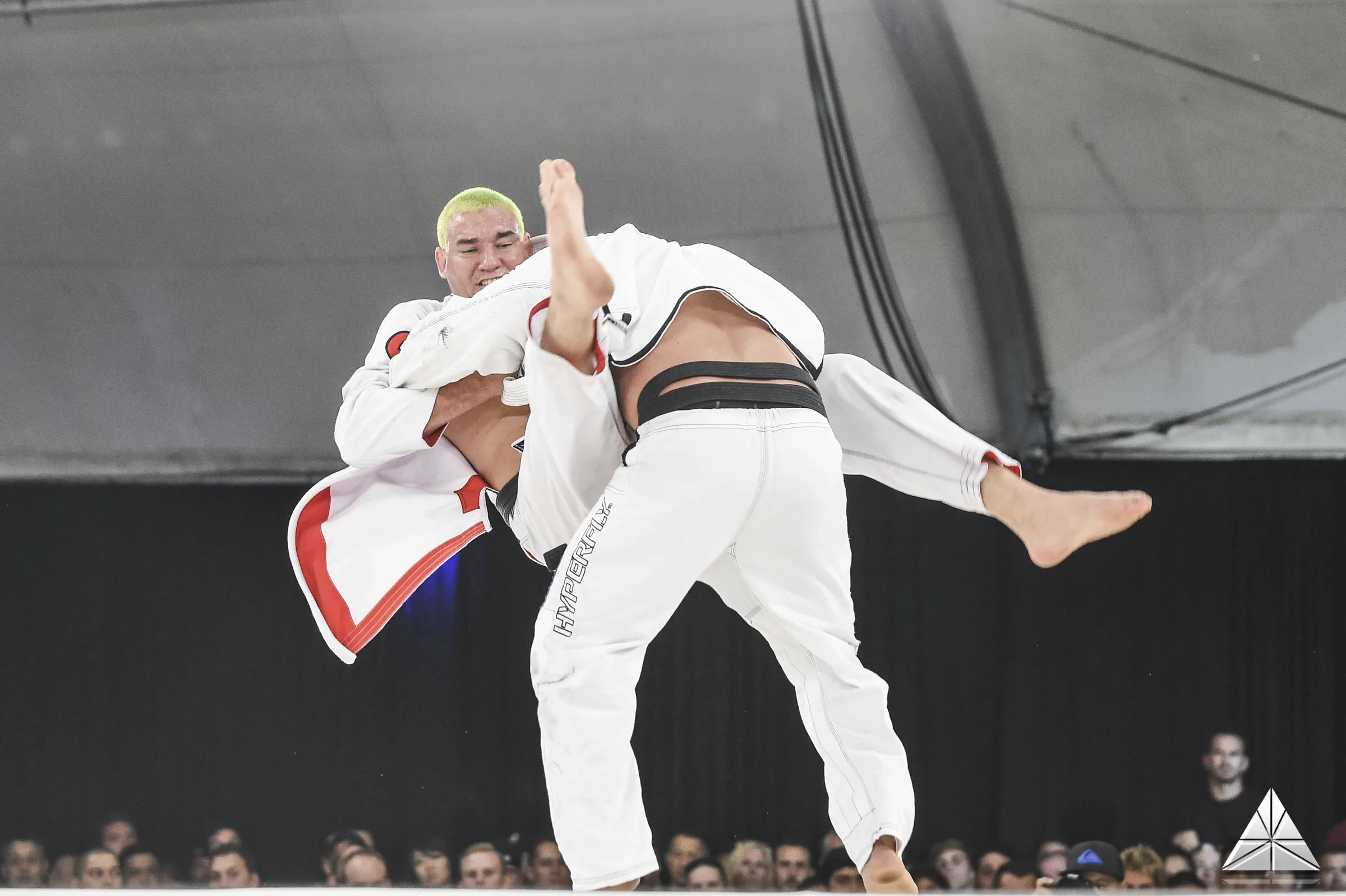 Competitors mid-exchange